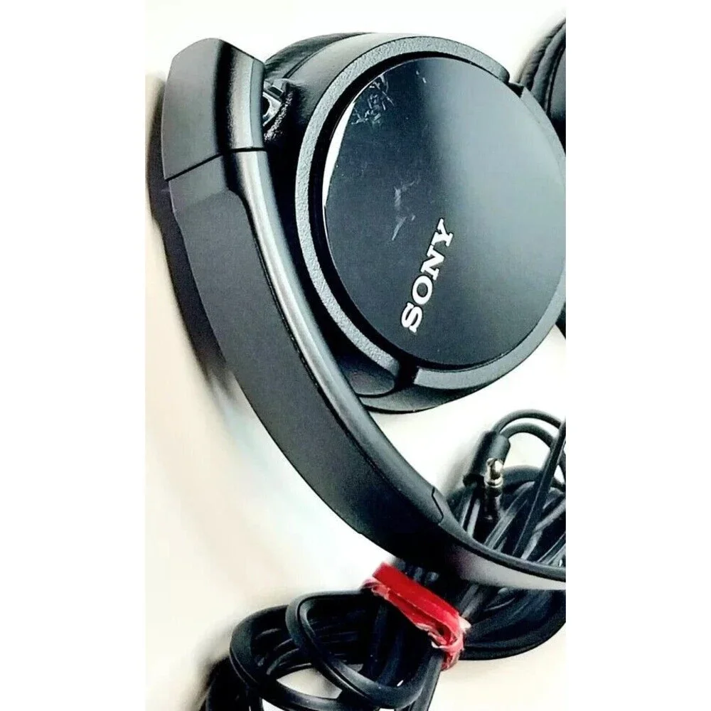 Sony Headphones MDR-ZX110/BC Stereo Black Tangle Free Cable Quick Folding Stereo
